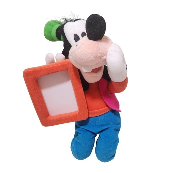 Disney Store Goofy Stuffed Animal Kneeling Goofy Plush Holding A Picture Frame - Picture 1 of 6
